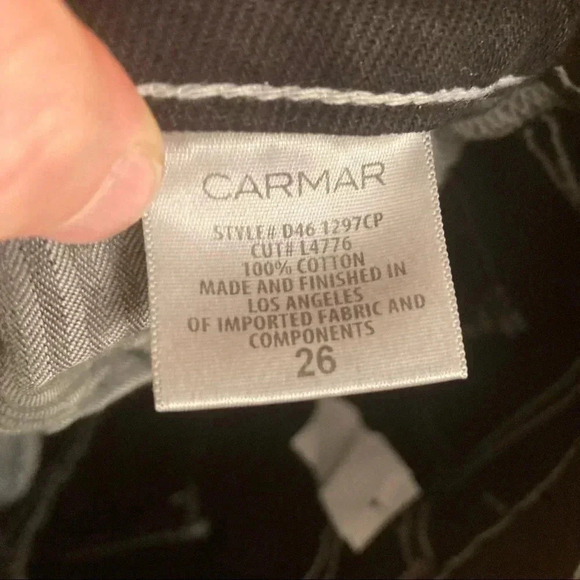 NWOT LF Carmar black  mini skirt distressed white stitching - Picture 6 of 7